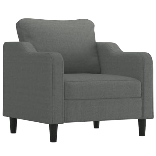 Gecheer 4-TLG. Sofagarnitur Sessel Couch Sofa Wohnzimmersofa Couchgarnitur Designsofa Sitzmöbel Polstermöbel mit Kissen Dunkelgrau Stoff – Bild 4