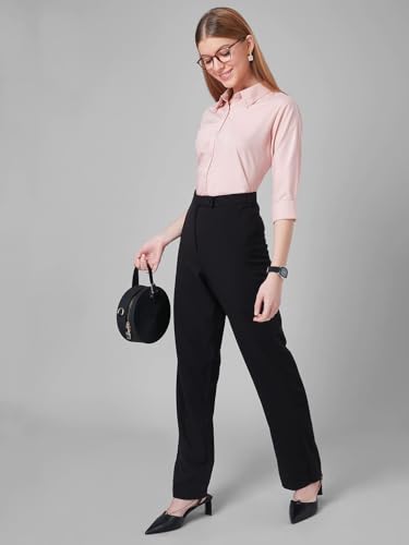 Image of Style Quotient Women Solid Polycotton Regular Formal Shirt