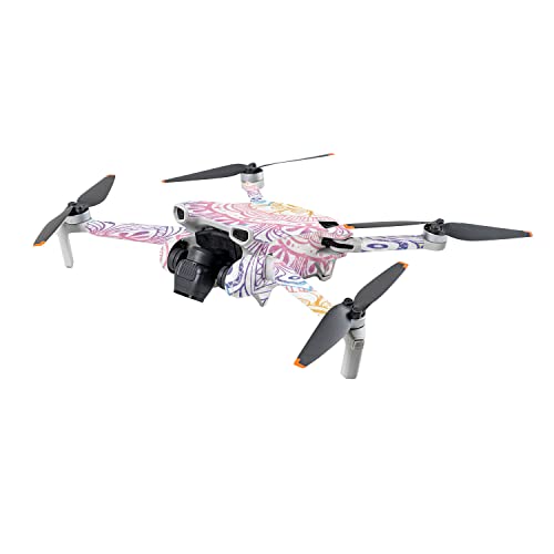 Image of MightySkins Carbon Fiber Skin Compatible with DJI Mini 3 - Vibrant Mandala | Protective, Durable Textured Carbon Fiber Finish | Easy to Apply