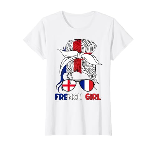 Demi drapeau anglais moitié français fille France Angleterre drapeau femme T-Shirt