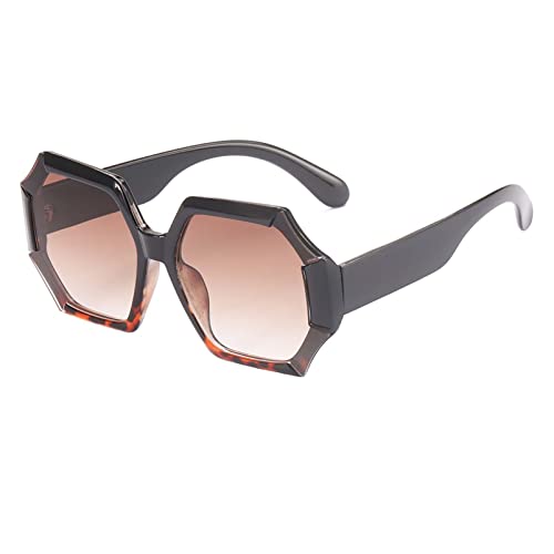XINXIN Polygonal Large Frame Sunglasses Outdoor Holiday Sunshade Sun Protection Sunglasses Glasses (Color : C, Size : Medium)