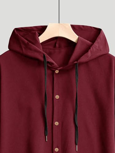 Image of Noble Monk Men's Relax Fit Hooded Shirt || Casual Wear for Men || Full Sleeve Shirts || Stylish Shirt for Men