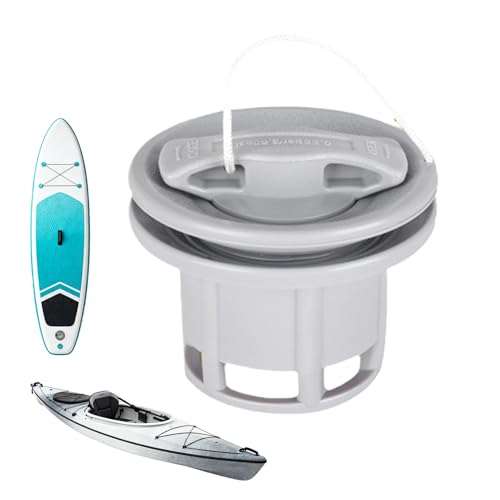 Tapón inflable para barco, tapón de rosca en espiral octogonal, válvula de aire de 8 agujeros, pieza de repuesto negra, accesorio de cubierta de sellado roscado para kayak, canoa, barco, tabla de surf