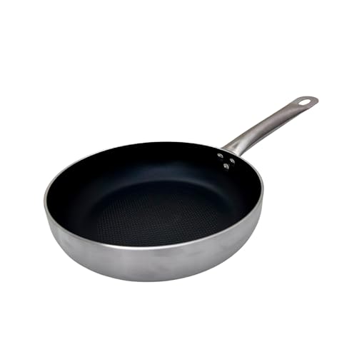 FMprofessional Sartén Profunda Antiadherente 24 cm, Revestimiento Antiadherente ILAG Essential Doble Capa, Alta Conductividad Térmica, Ligera y Resistente a la Corrosión, 24x6 cm, 1 ud