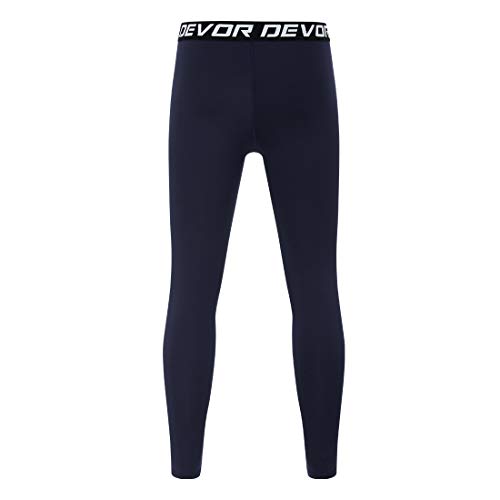 Devoropa Boys Leggings Quick Dry Youth Compression Pants Sports Tights Basketball Base Layer Navy Xl #TOP3