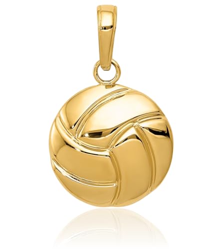 IceCarats 10K Solid Yellow Gold Volleyball Necklace Charm Sports Pendant3