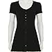 CJXJTIN Women Elegant Y2K Deep V Neck Button Down Knitted Mini Dress Slim Fit Short Sleeve Flowy Going Out Short Dress Black