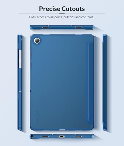 Image of MoKo Case for Samsung Galaxy Tab A11+ Plus 11 inch 2025, Dark Sea Blue | Fit Samsung Galaxy Tab A9+ Plus 2023 with Soft TPU Translucent Back Protective Cover Trifold Stand Case, Auto Wake /Sleep