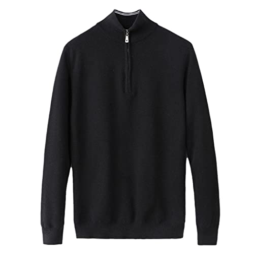 Pull en coton pour homme Py1 XL avec demi-fermeture éclair et col haut