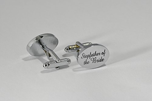 Gemelli da sposo di forma ovale, color argento