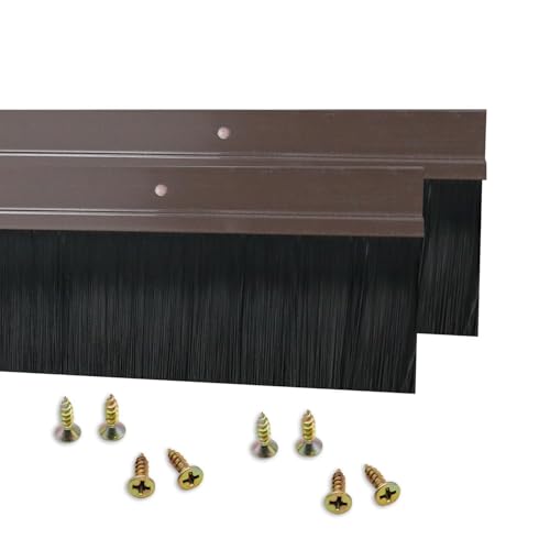2 Stück Bürstendichtung Streifenbürste 1000mm x 40mm H-förmiger Aluminiumlegierungs-Halter Türdichtung Türbürste mit Nylonbürste