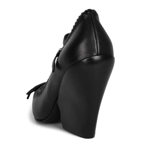 FOWT Women Elegant Bow Knot Single Strap Mary Jane Pumps Square Toe Special Chunky High Heel Adjustable Buckle Prom Evening Dress Date Shoes Size 4-16 US3