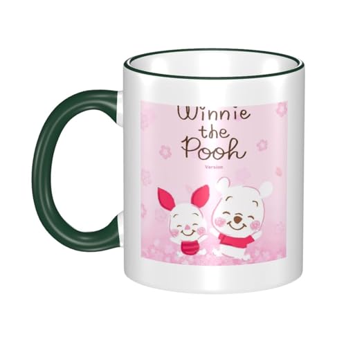 くまのプーさん (2) マグカップ 保温・保冷 電子レンジ対応 コーヒーカップ 陶器 セラミック 耐高温 軽量 個性人気 誕生日プレゼント大容量 Dark Green