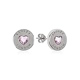 RADLEY Signature Ladies Sterling Silver & Pink Glass stone Earrings RYJ1137, One Size