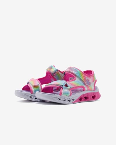 Skechers Girl's Flutter Hearts Sandal Sandals, White Textile, 113