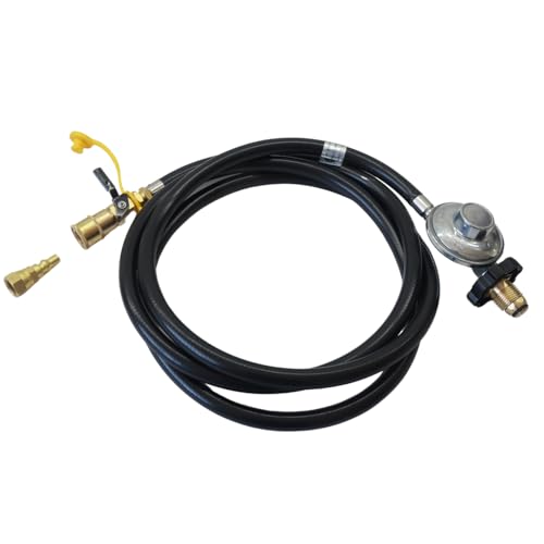 La Mejor Recopilación de Mangueras de gas los 10 mejores. 43 Rivland Manguera 2.6 MTS con Regulador Baja Presión con Adaptador Conector Rápido para Tanque de Gas con válvula POL (mexicano)