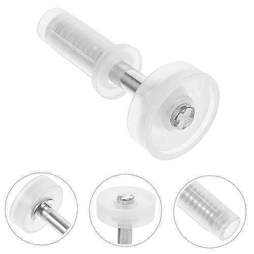 Kit de herrajes para puertas plegables POPETPOP, 4 piezas, bisagras autorretráctiles para puertas empotradas plegables, color blanco, acero inoxidable y plástico miniatura 4