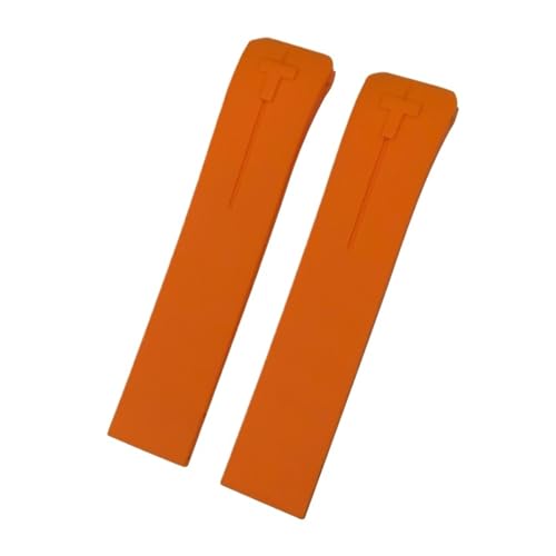Image of VFEBTSD 21mm Soft Silicone Rubber Watch Band Compatible With Tissot T-TOUCH T013 T047 T091 Black Orange Sport Waterproof Strap T Clasp(Orange)