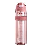 Sports Water Bottle with Straw 550ml&850ml Leakproof Bottle with Flip Lid to Drink BPA Free & Eco-Friendly,Flip Top Outdoors Travel (Pink, 28OZ)