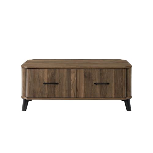 Danube Home Basel Coffee Table W/ 2Drawers | Multifunctional Living Room Table | Space Saving Center Table | Modern Design Furniture For Home Living Room L100xW60xH42cm-Columbia Walnut