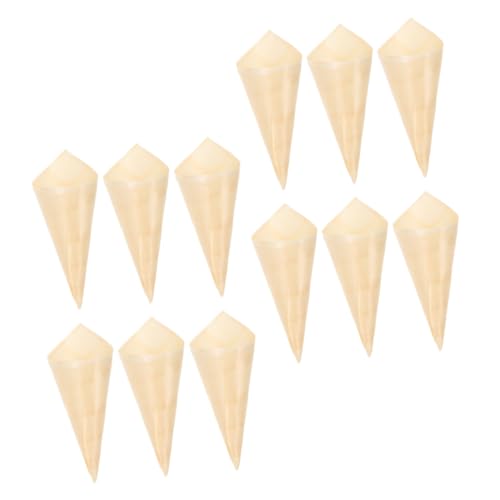 CHILDWEET 50個使い捨て木製アイスクリームコーンカップ 環境に優しい 包装 デザート キャンディ用パーティー用品 屋外ピクニックやケータリン