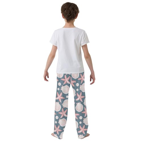ZZKKO Seashells Starfish Watercolor Boys Pants for Kids Jogger Pants with Pockets S-XL3