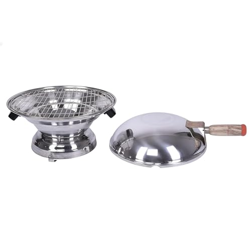 Kuber Industries Aluminum Tandoor Bati Maker Baking Oven, 34 x 34 x 26 cm, Gas Tandoor, Barbecue Grill Food Steamer Cookware Set (Set of 1, Silver)-KUBMART11726, Standard