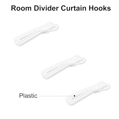 Image of 20 PCS Plastic Curtain Hooks Adjustable Pinch Pleat Curtain Clips Room Divider Curtain Hooks for Drapes