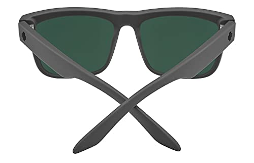 Image of Spy Optic Discord, Square Sunglasses, Color and Contrast Enhancing Lenses, Stealth Camo - HD Plus Gray Green with Black Spectra Mirror Lenses