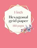  Hexagonal Graph Paper  1 inch hexagon grid  Large size 8.5 x 11 inches : 150 pages  Light Grey Grid  Organic Chemistry  RPG Map Drawing  Honeycomb Grid