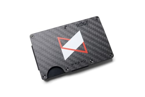 Image of Ridge Wallet for Men - Slim Minimalist Compact Wallet and Card Holder, RFID Protected Front Pocket Wallets for Men with Integrated Cash Strap (MKBHD Carbon Fiber)