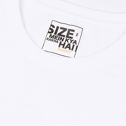 Image of Bewakoof Men's Typography Regular Fit Half Sleeve Round Neck Cotton Plus Size T-Shirt