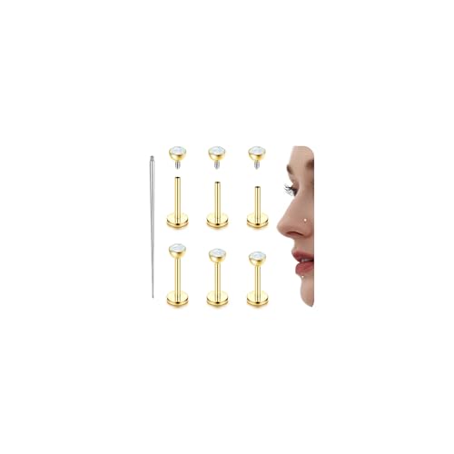 YADOCA G23 Titan Helix Tragus Ohrringe Innengewinde Labret Conch Piercing Hypoallergen in Silber Gold - Schmuck