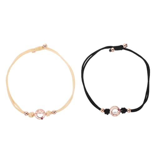 DEARMAMY Pulseras para Parejas con Sensor de Vibración Ajustables y Trenzadas...