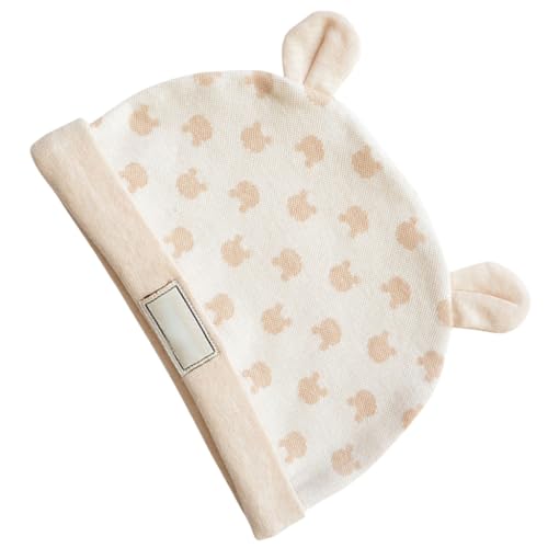 ffgguuiic Adjustable Cotton Baby Hat with Bear Designs Soft Breathable Cotton Infant Caps Comfortable Hat for Warmth & Comfort