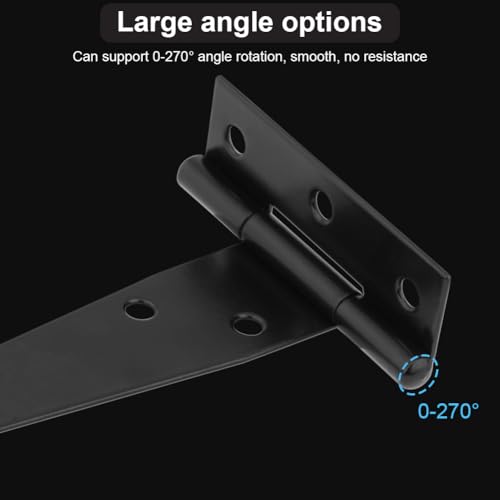 HOTUT T-Hinges Heavy Duty, Pack of 6 100 mm Hinges Foldable T-shaped with 36 Pieces Screws - Image 4