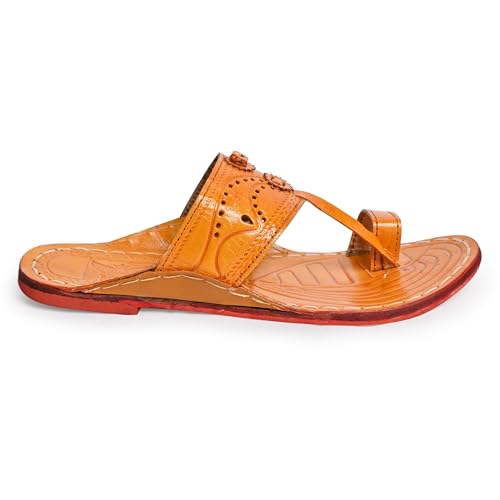 COUNTLESS STEPS Kolhapuri chappal for men| kolhapuri slippers for men| kolapuri chapal men| leather slippers for men| leather chappal for men-E-PARENT A13