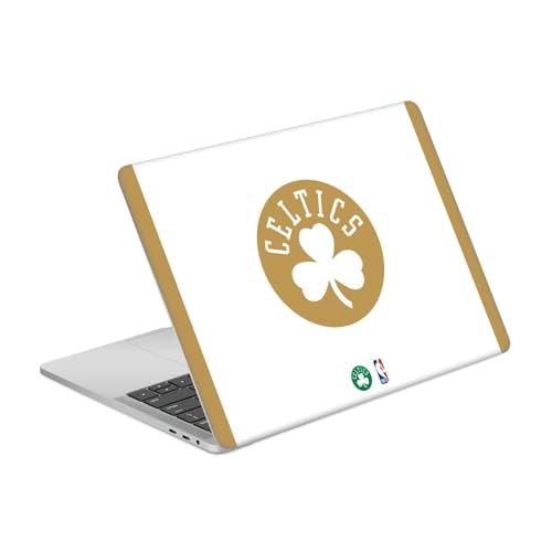 Sticker MacBook Pro 13 A2338 Boston Celtics vinyle or blanc premium
