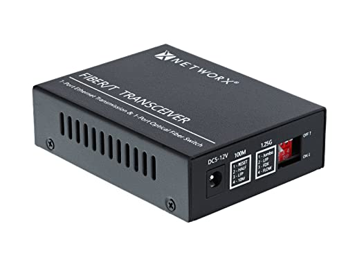 Image of Networx Gigabit Ethernet Fiber Media Converter - UTP to 1000Base-LX - ST Multimode, 5...