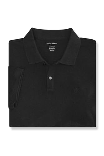 Banana Republic Mens Slim Fit Pique Mesh Organic Cotton Monogram Polo Shirt