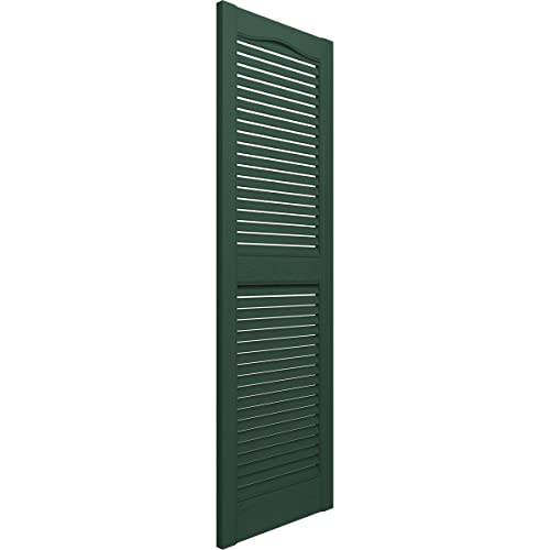 Ekena Millwork Ll1S12X02500Mg Lifetime Vinyl Standard Shutter (Per Pair), 12"W X 25"H, Midnight Green #TOP1