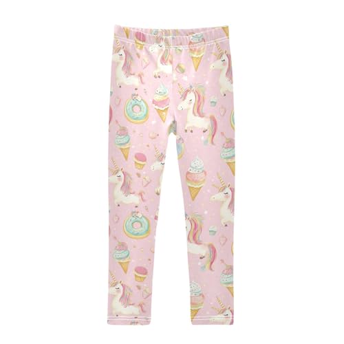 Girls Leggings Ice Cream Unicorn Cake Kids Length Leggings Pants Athletic Yoga Pants Toddler Tights Trousers 4T