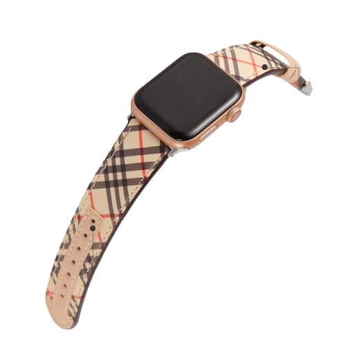 Designer Band Compatible with Apple Watch S11 42mm 41mm 40mm 38mm for Women, Stylish Leather Strap Chic Wristband Replacement for iWatch S10 S9 S8-S1 SE