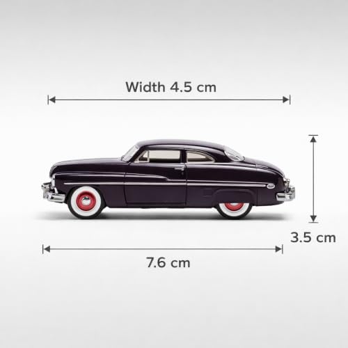 Image of Wizplex Bburago Official Licensed 1950 Mercury 1:64 Scale Die Cast Metal Toy Car with Sealed Body Casting - Collectible Miniature Model for Display and Gifting, Ages 3 and Up