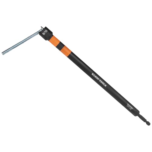 Image of Klein Tools 10916PNDC 9 /16-Inch Power Nut Driver, Magnetic Color-Coded Power Nut Driver, Impact-Rated with 10-Inch Extended Reach
