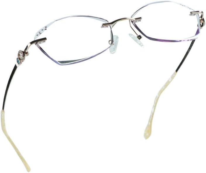 LifeArt Lentes de lectura con bloqueo de luz azul sin montura con lente personalizada que reducen la fatiga ocular con diamantes elegantes para