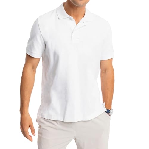 Polo para hombre de algodón orgánico corte clásico manga corta con elasticidad para golf miniatura 1