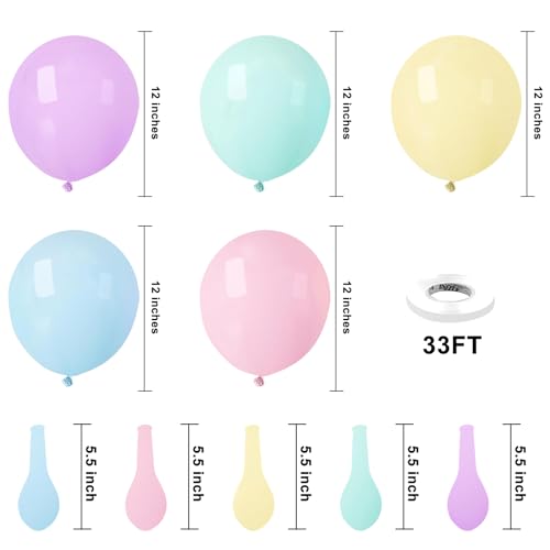 Image of KBZVNAF Pastel Latex Party Balloons 50 Pack 12 inch