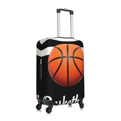 Zipper Closure Luggage Suitcase Protector Fits 19-32 inch Luggages, 3D Printed Basketball Black White Stripes Anti-Scratch Stretchy Travel Luggage Suitcase Protector Baggage Cover3