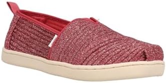 TOMS Kids Girls Alpargata Glimmer Hearts Slip On Flats Casual - Pink - Size 12 M | Image 1